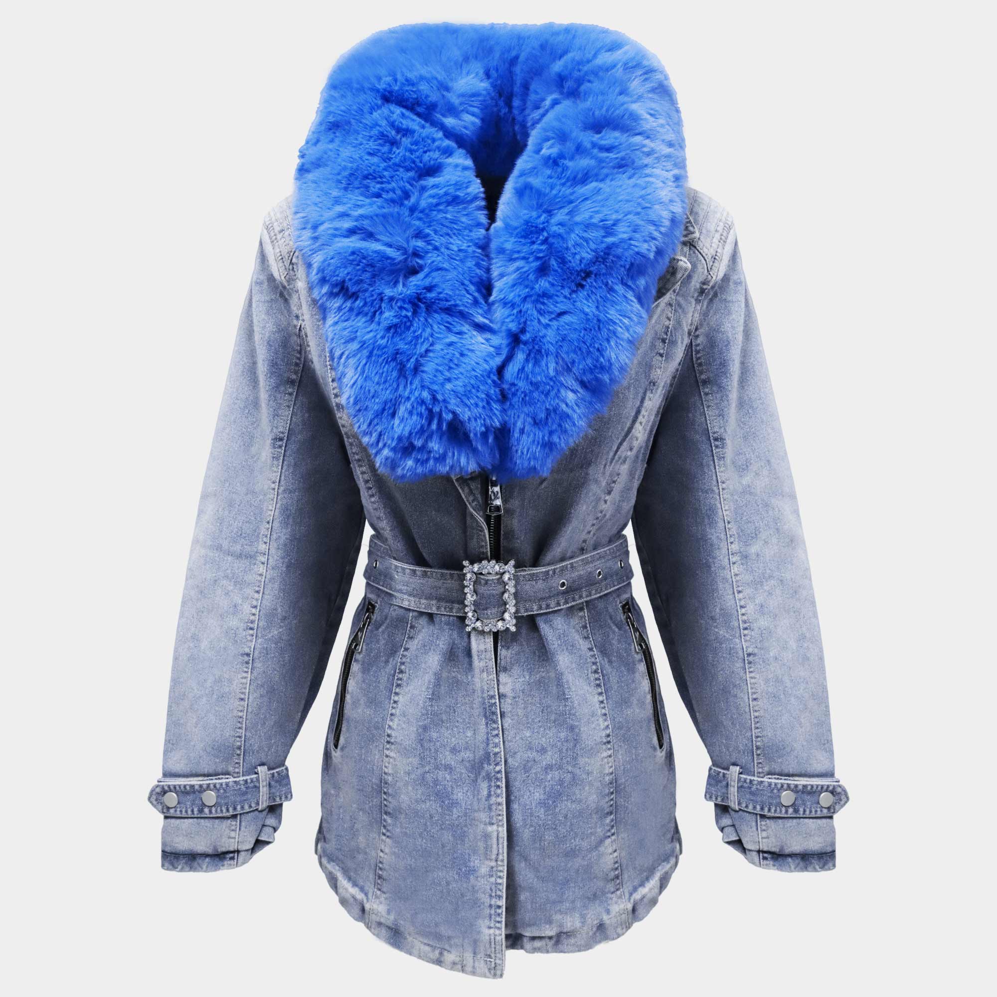 Chaqueta de Mexclilla con Cuello de Peluche Yimai 2023 67