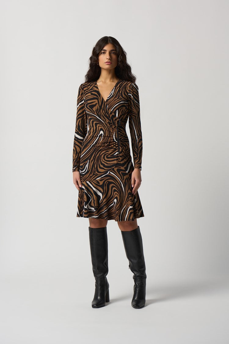 Vestido cruzado animal print hot sale