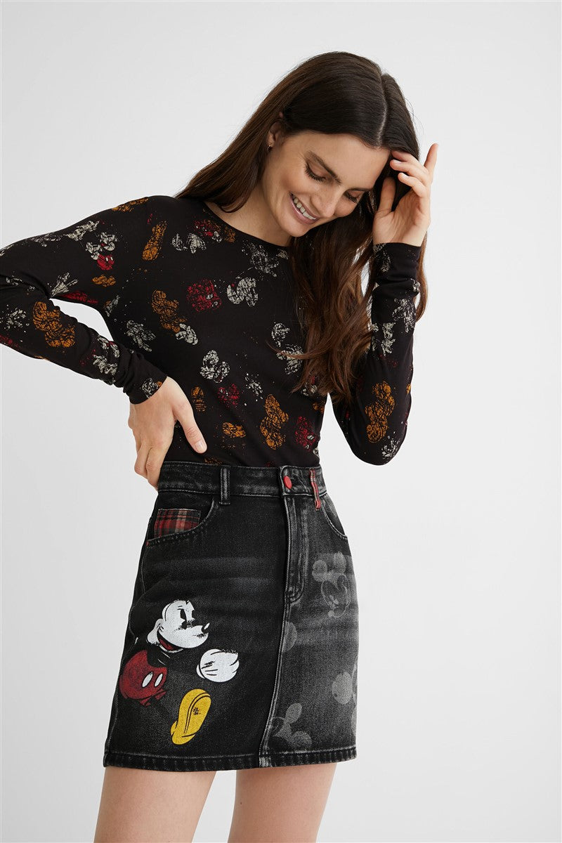 Falda discount vaquera desigual