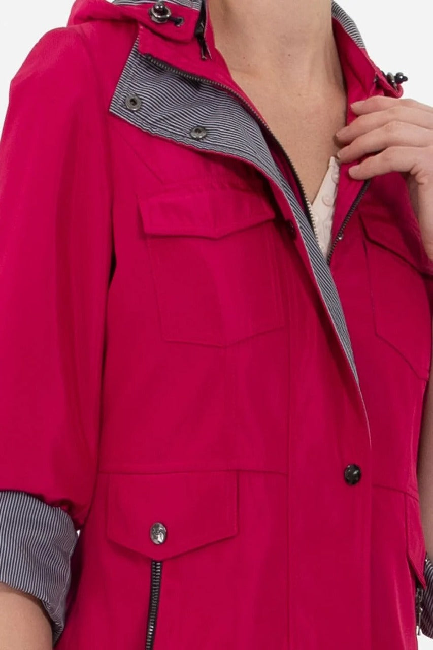 Chaleco rosa largo casual impermeable - Karen Kein